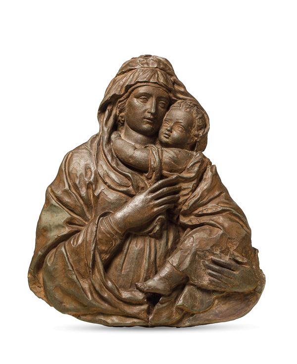 Madonna con Bambino. Scultore rinascimentale di influenza toscana operante tre Emilia e Veneto nel XV-XVI secolo
