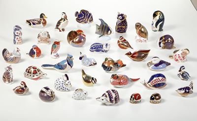 Lotto di Trentasei Animali. Inghilterra, Royal Crown Derby, Ultimo Quarto del XX Secolo.