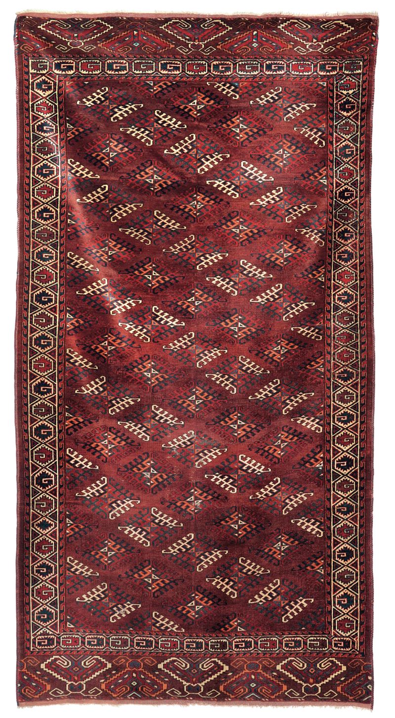 Tappeto Yomut, Turkestan occidentale fine XIX inizio XX secolo  - Auction Antique carpets - Cambi Casa d'Aste