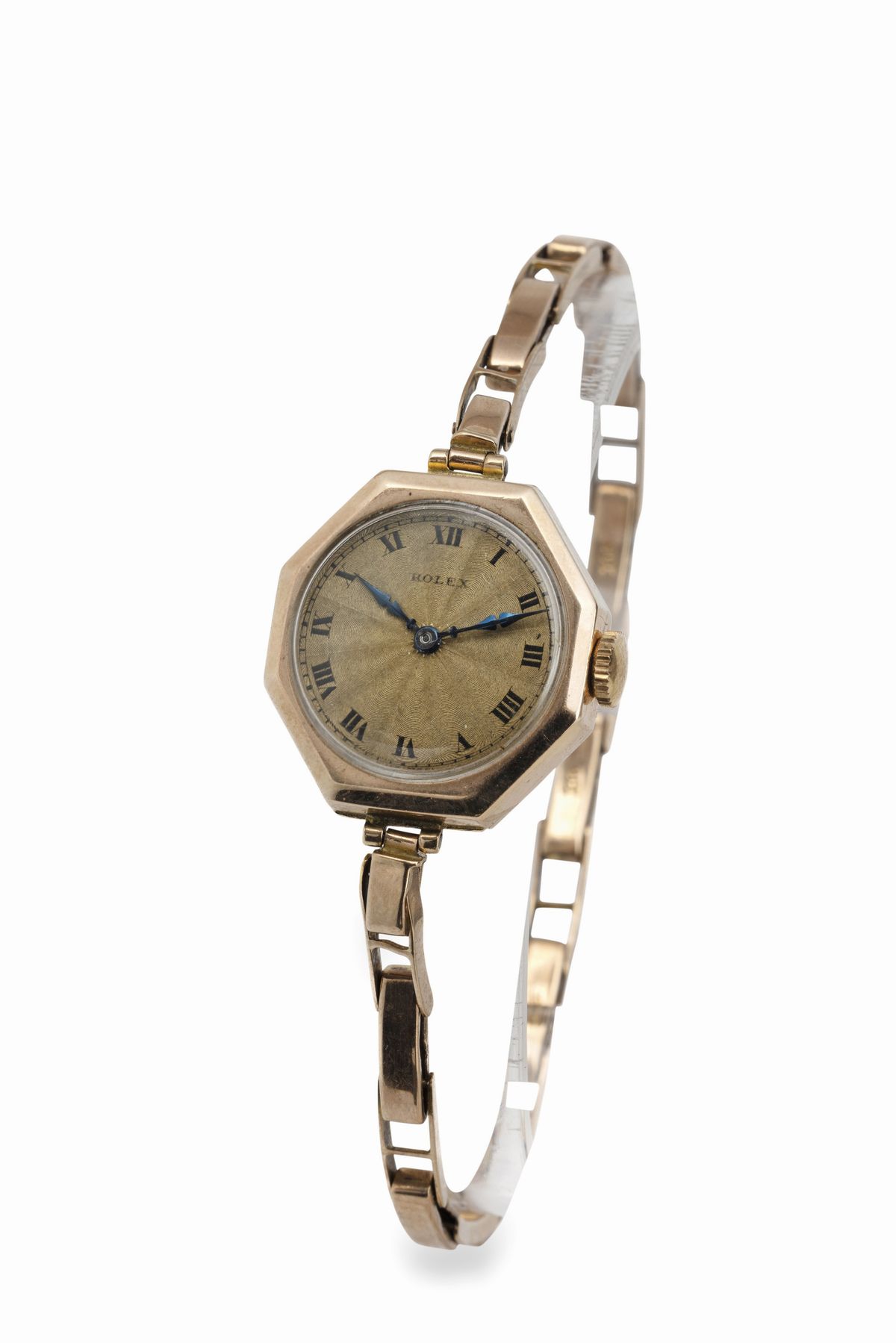Rolex - Raro Orologio Marconi in Oro Rosa 9k della Prima Parte del XX Secolo Quadrante Argentè Fl...