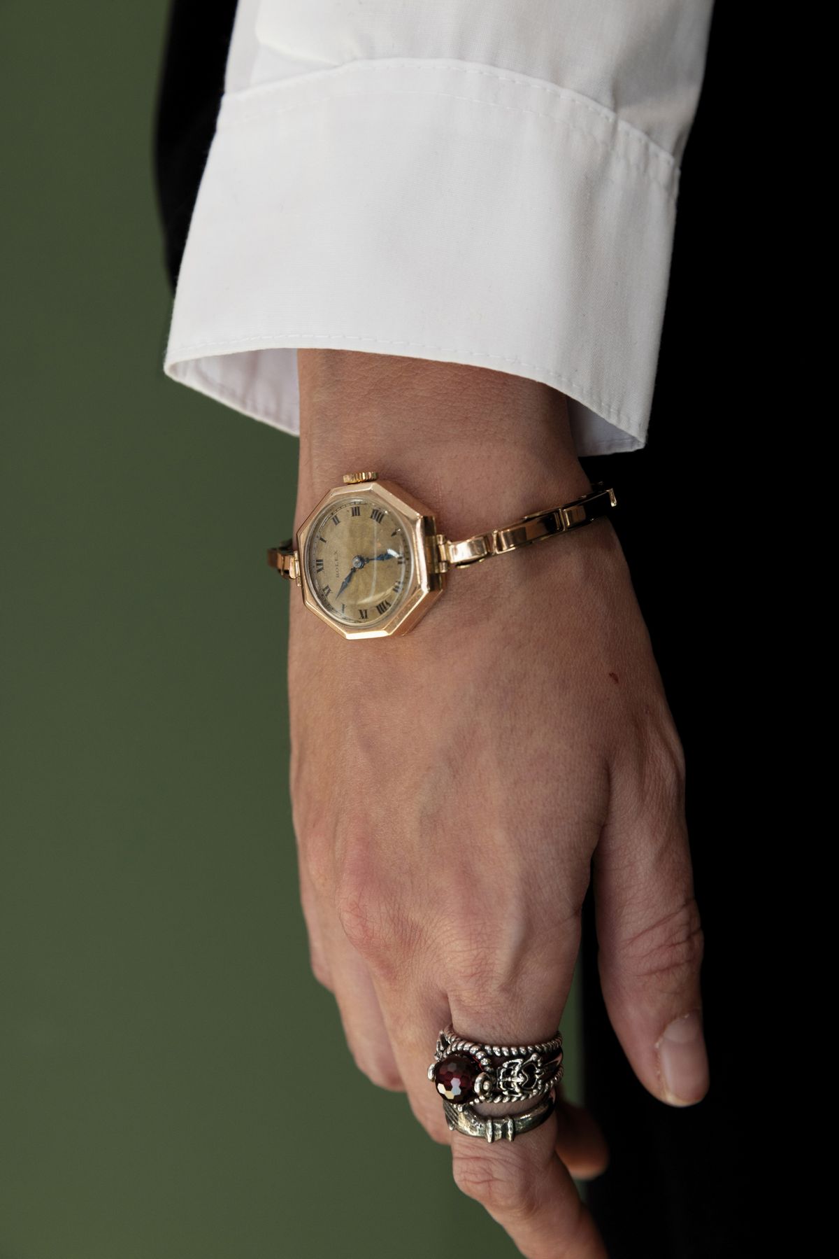 Rolex - Raro Orologio Marconi in Oro Rosa 9k della Prima Parte del XX Secolo Quadrante Argentè Fl...
