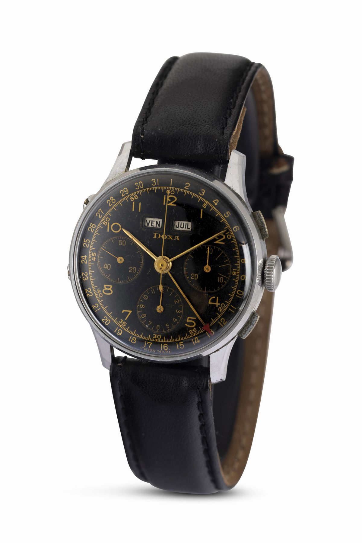 Doxa - Raro Datocompax in Acciaio con Quadante Galvanico, Carica Manuale Calendario Completo e Cr...