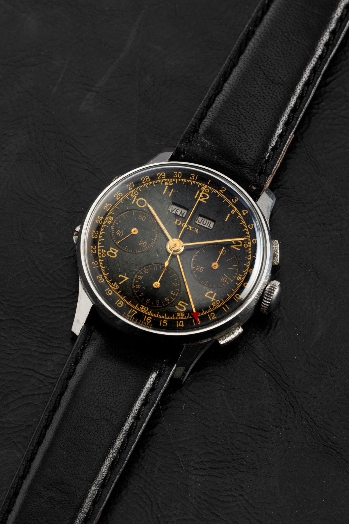 Doxa - Raro Datocompax in Acciaio con Quadante Galvanico, Carica Manuale Calendario Completo e Cr...