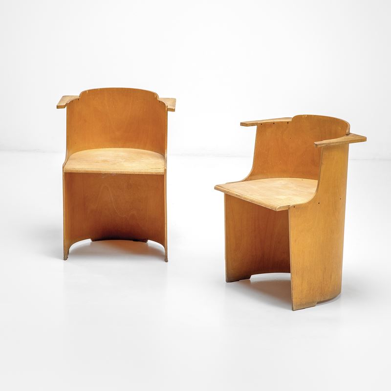 Lazar Markovich detto El Lissitzky : Due sedie mod. D61 Leipzig  - Asta Fine Design - Cambi Casa d'Aste