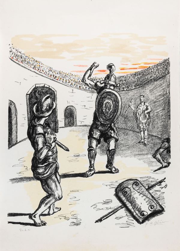 Giorgio De Chirico - Gladiatori nell'arena