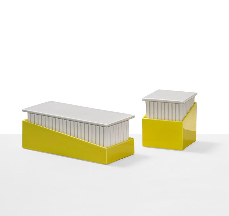 Nanda Vigo : Due scatole in ceramica  - Auction Design Lab - Cambi Casa d'Aste