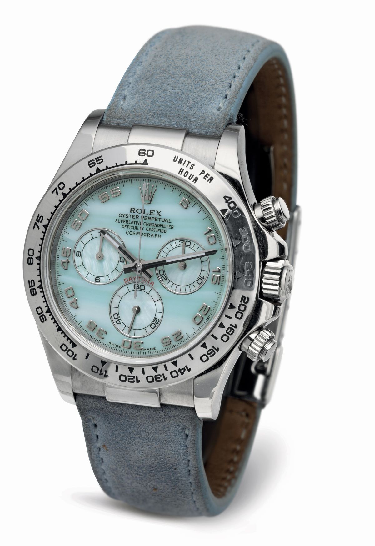 Rolex - Attraente ed Unico Cosmograph Daytona Ref 116519 con Quadrante in Madreperla Azzurra, Cas...