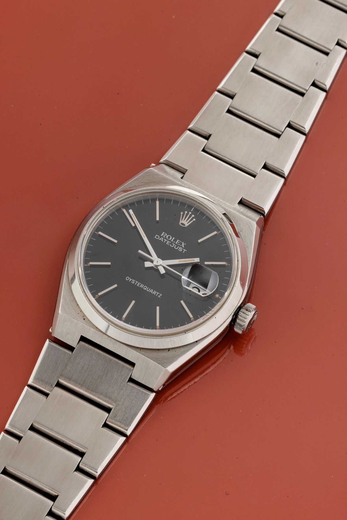 Rolex - Originale ed Attraente Oysterquartz in Acciaio, Quadrante Nero Lucido con Indici Applicat...