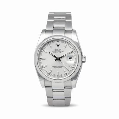 Oyster Perpetual Datejust Ref 116200 in Acciaio, Ghiera Liscia Bracciale Oyster con Quadrante Arg...