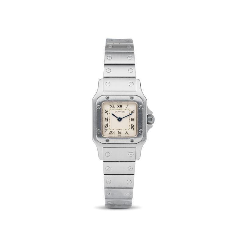 Cartier : Lady Santos galbèe in steel silver dial applied Roman numerals quartz movement  - Auction Watches - Cambi Casa d'Aste