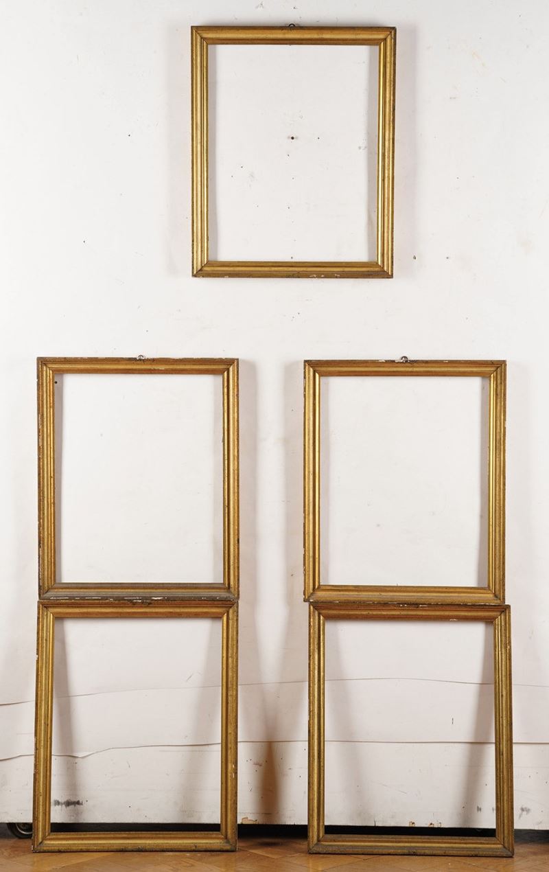 Lotto di cinque cornici dorate  - Auction Antique Frames - Cambi Casa d'Aste