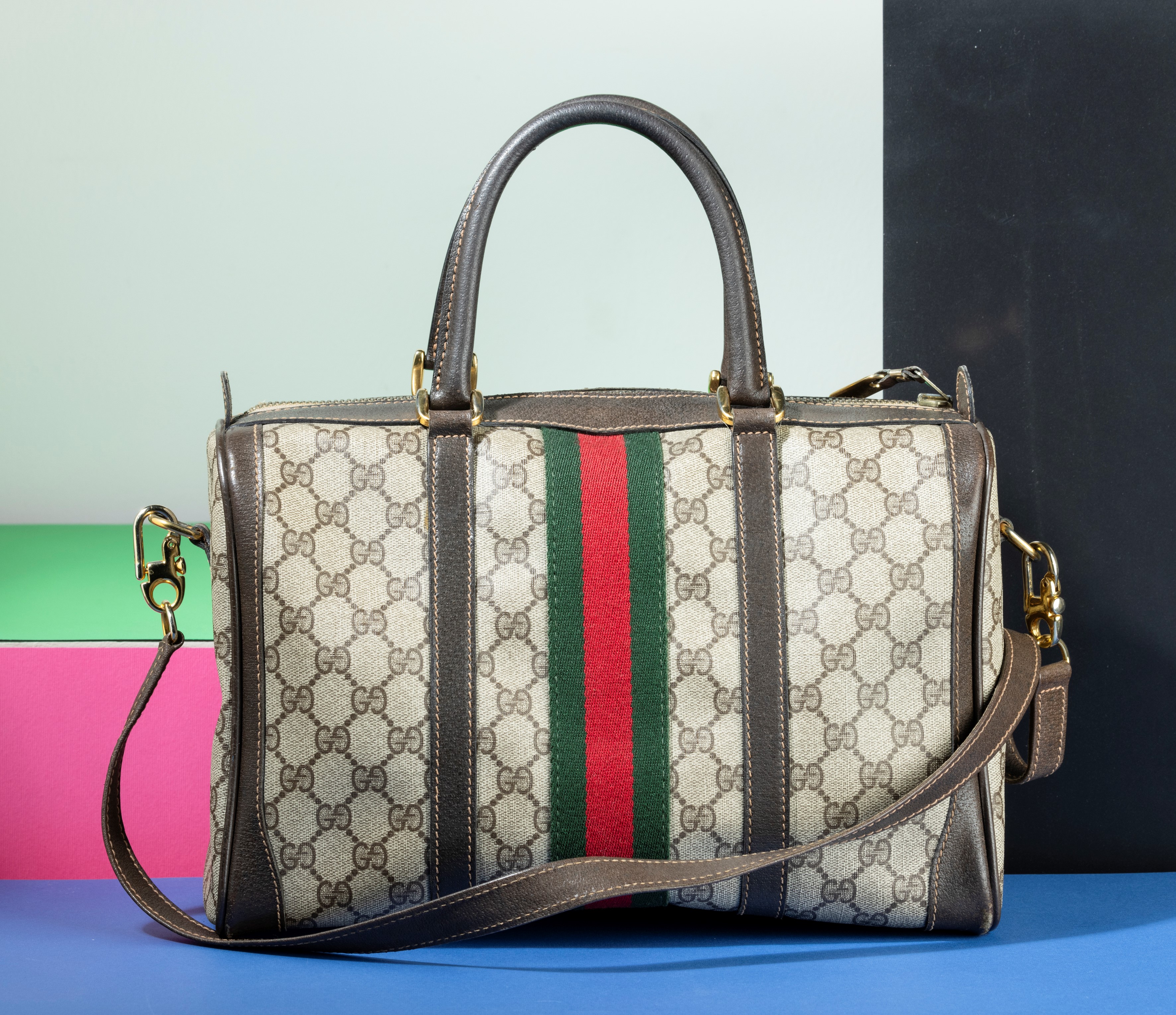 Gucci Speedy in Tela e Canvas Monogram con Tracolla, Segni di Usura, Angoli con Segni Evidenti ma...