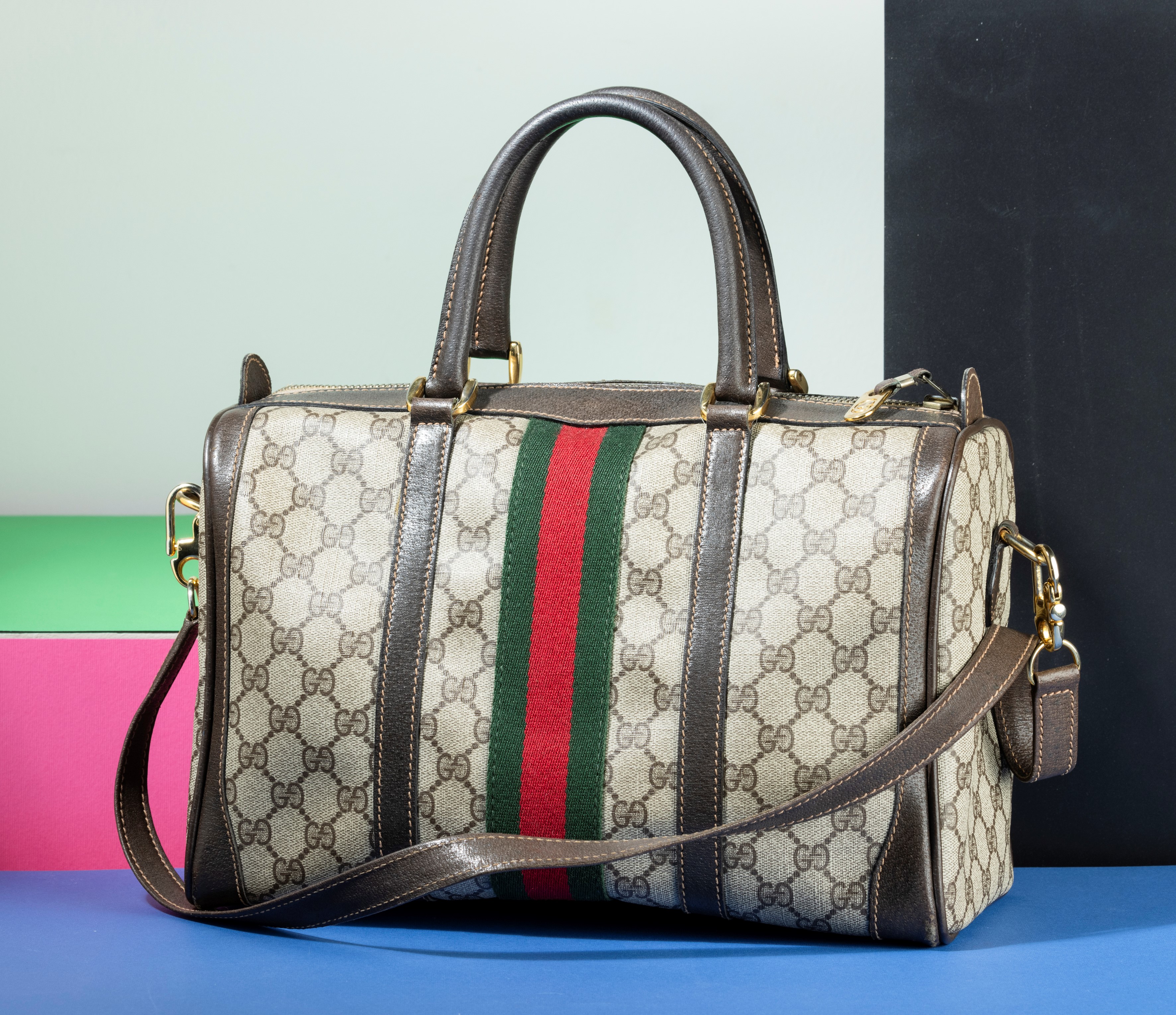 Gucci Speedy in Tela e Canvas Monogram con Tracolla, Segni di Usura, Angoli con Segni Evidenti ma...