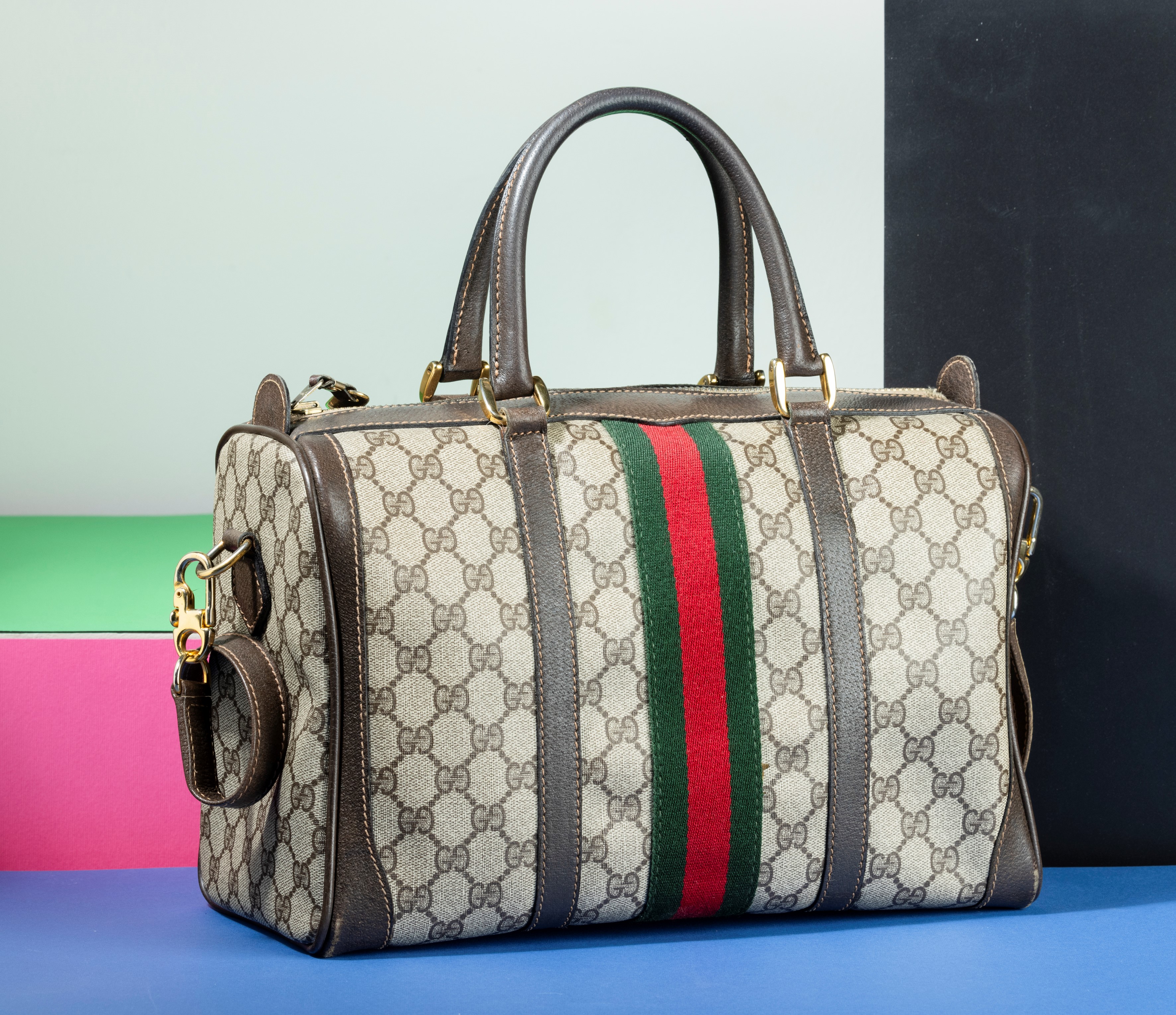Gucci Speedy in Tela e Canvas Monogram con Tracolla, Segni di Usura, Angoli con Segni Evidenti ma...