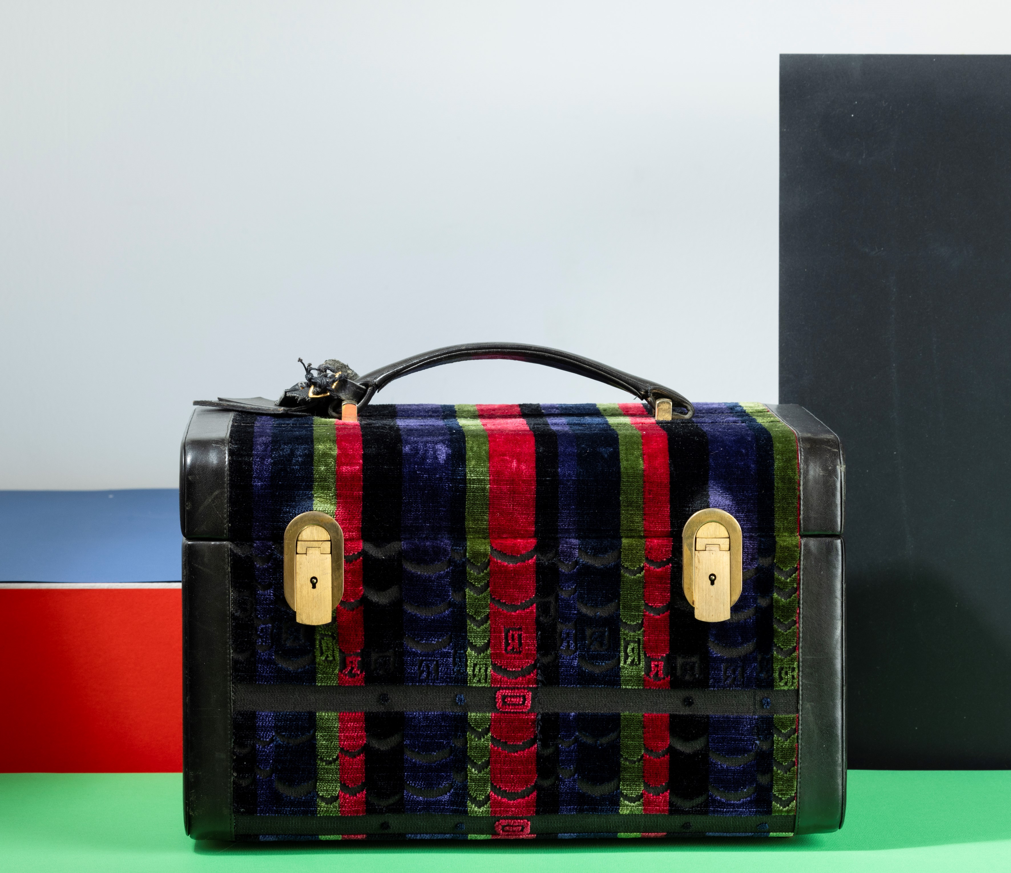 Roberta di Camerino Beauty Case, in Pelle e Tessuto, Mancanza dello Specchio All’interno, Buone C...
