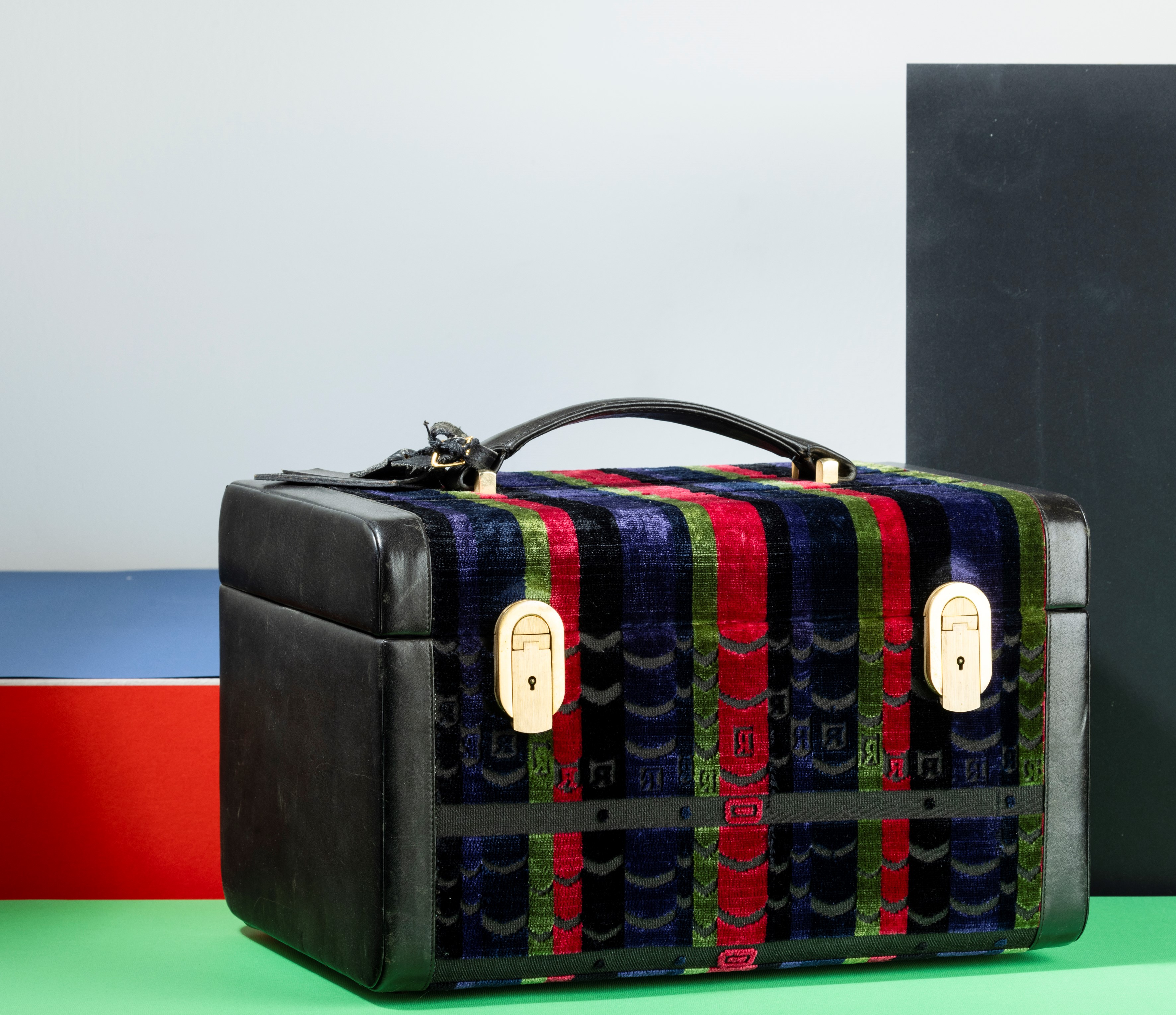 Roberta di Camerino Beauty Case, in Pelle e Tessuto, Mancanza dello Specchio All’interno, Buone C...