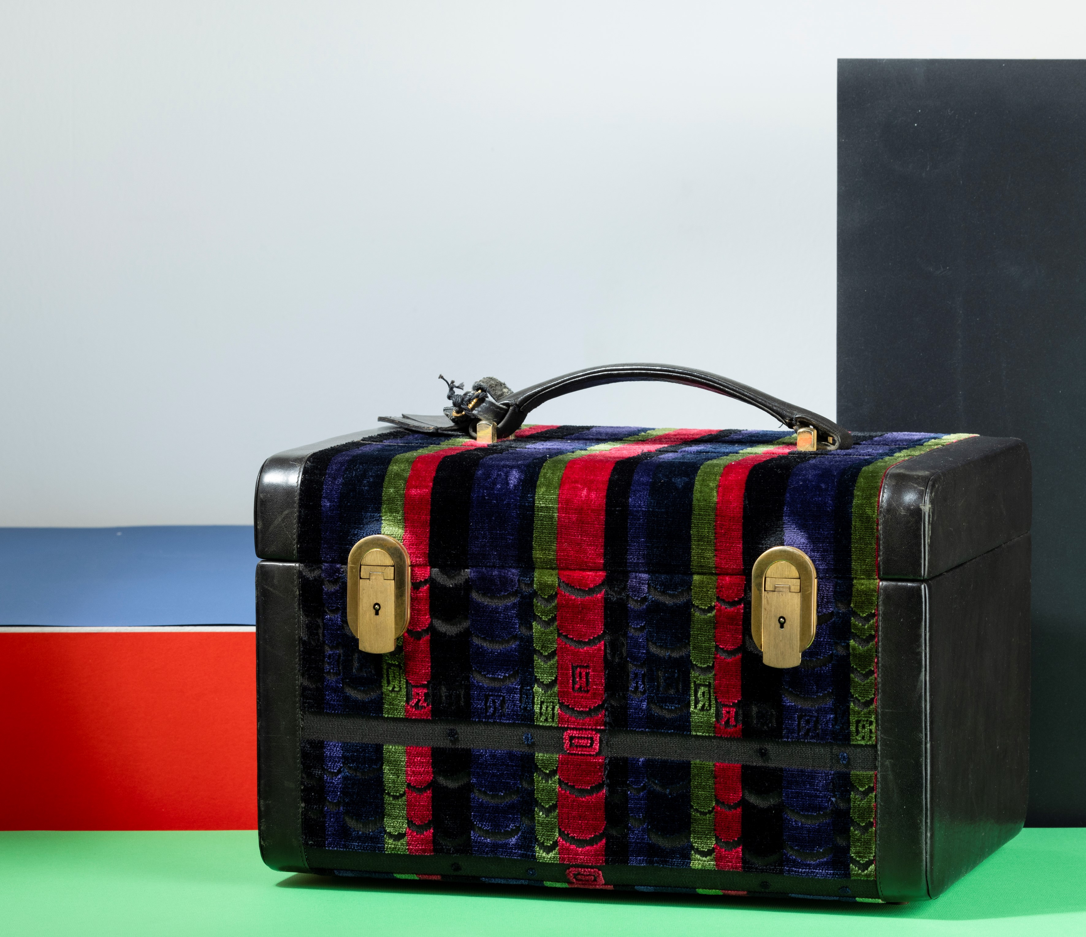 Roberta di Camerino Beauty Case, in Pelle e Tessuto, Mancanza dello Specchio All’interno, Buone C...