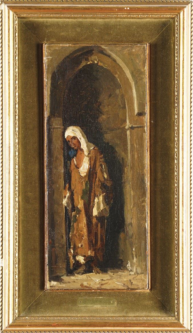 Morelli, Attribuito a Figura di dama orientale  - Asta Pittura del XIX-XX secolo - Cambi Casa d'Aste