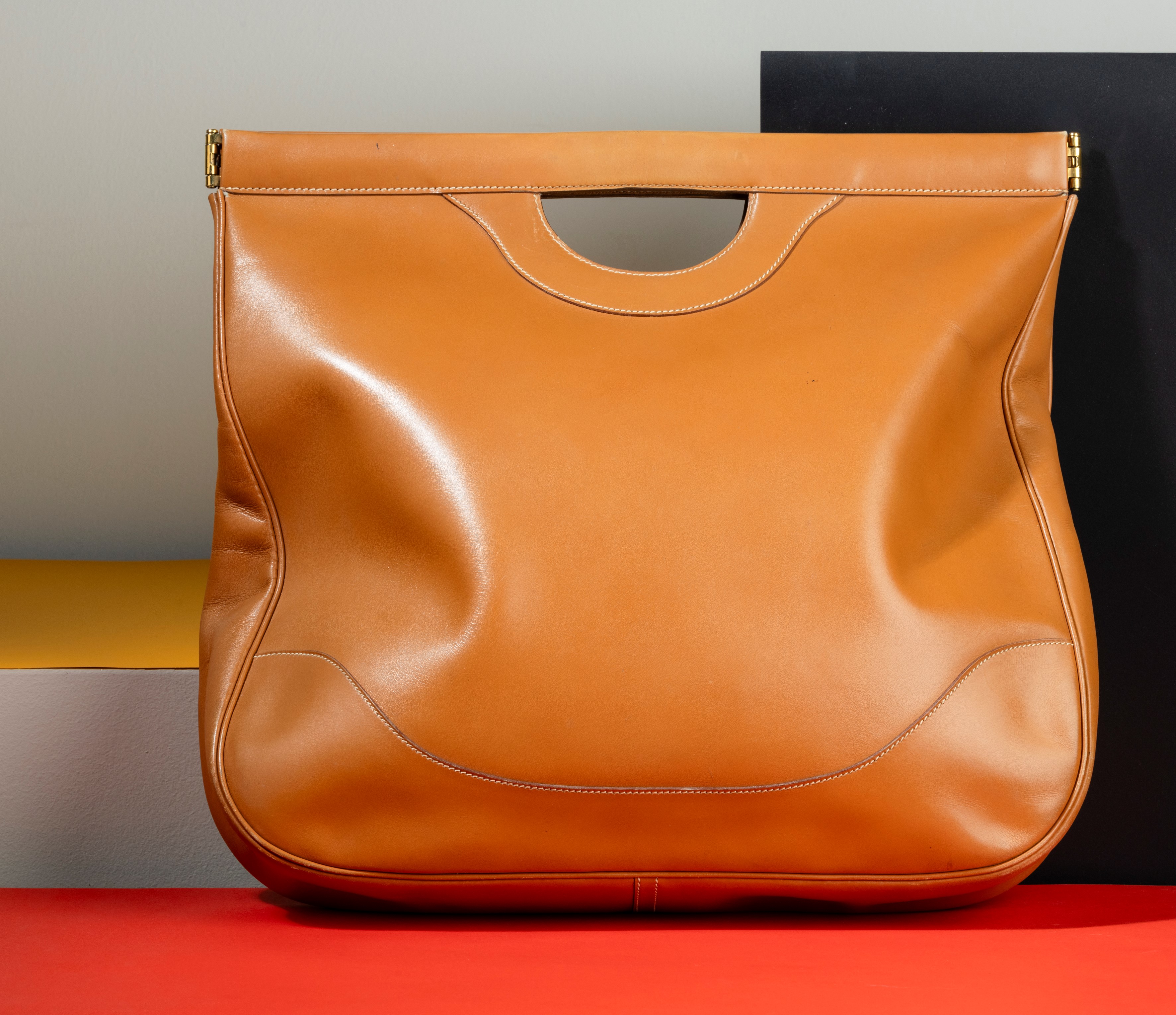 Hermes Borsa Cabas Shopper in Pelle Firmata All'interno, Piccoli Difetti