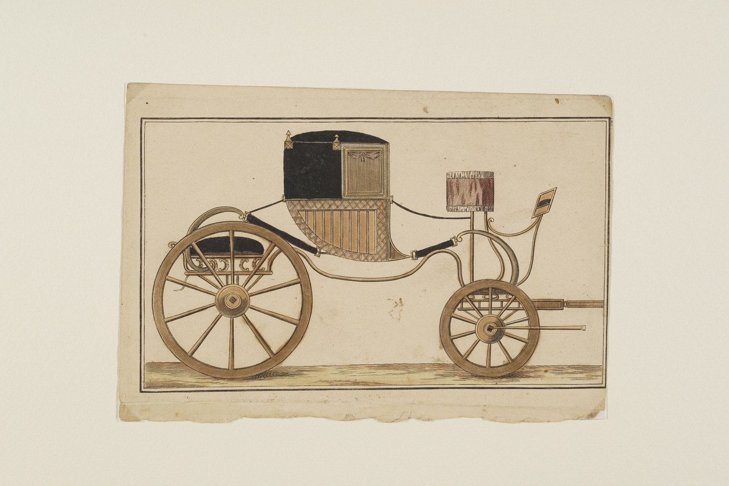 Serie di Nove Stampe Raffiguranti Carrozze e Cappelli, le Compte De Reisette, Paris