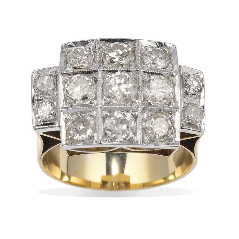 Anello a fascia con diamanti  - Asta Vintage Jewellery - Cambi Casa d'Aste
