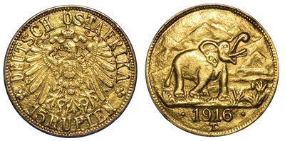 Africa Orientale Tedesca, 1885-1919. 15 Rupien 1916. Tabora.