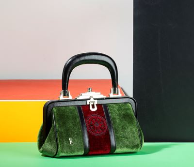 Roberta di Camerino Borsa Piccola in Velluto e Pelle, Difetti, in Ottime Condizioni