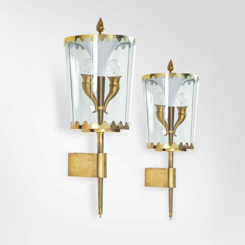 Pietro Chiesa : Due grandi lampade da parete.  - Auction Fine Design - Cambi Casa d'Aste