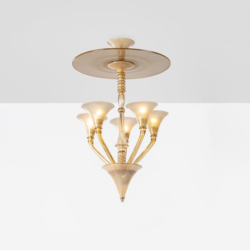 Napoleone Martinuzzi : Rara lampada a sospensione.  - Auction Fine Design - Cambi Casa d'Aste