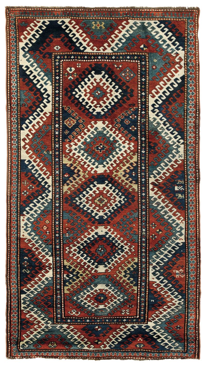Tappeto Kazak Bordjalou, Caucaso fine XIX inizio XX secolo  - Asta Tappeti Antichi - Cambi Casa d'Aste