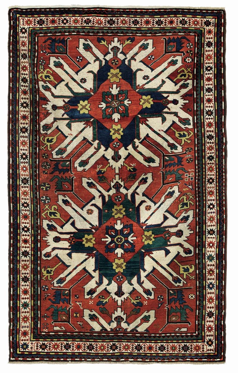 Tappeto Adler Kazak, Caucaso fine XIX secolo  - Asta Tappeti Antichi - Cambi Casa d'Aste