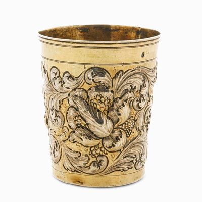 Bicchiere da Caccia. Ausburg, 1670-1680. Argentiere Johan Babtist Ernst (1677-1697)