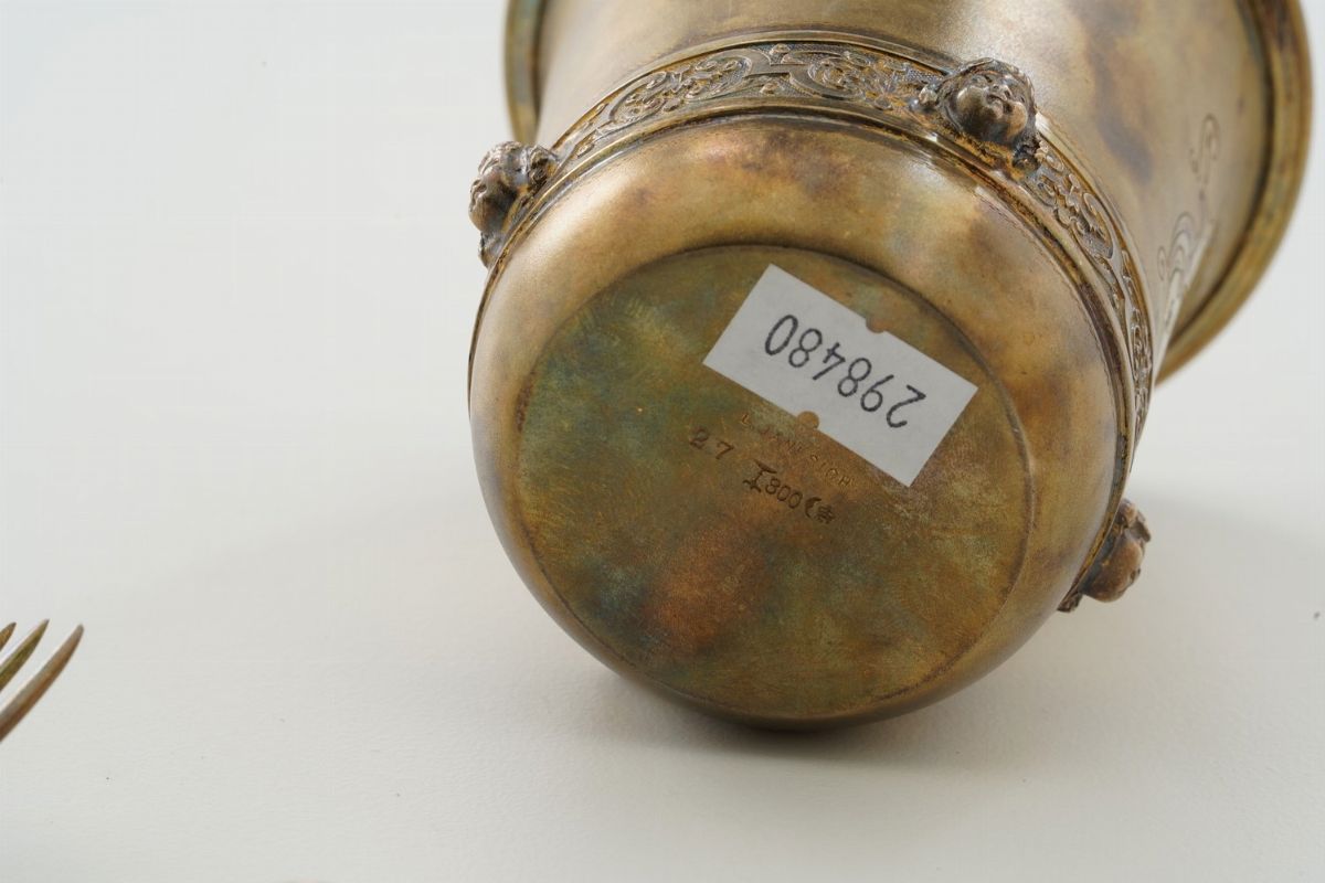 Set di Quattro Posate e Bicchiere da Viaggio. Argenteria Tedesca, Inizi del XX Secolo per Maison ...