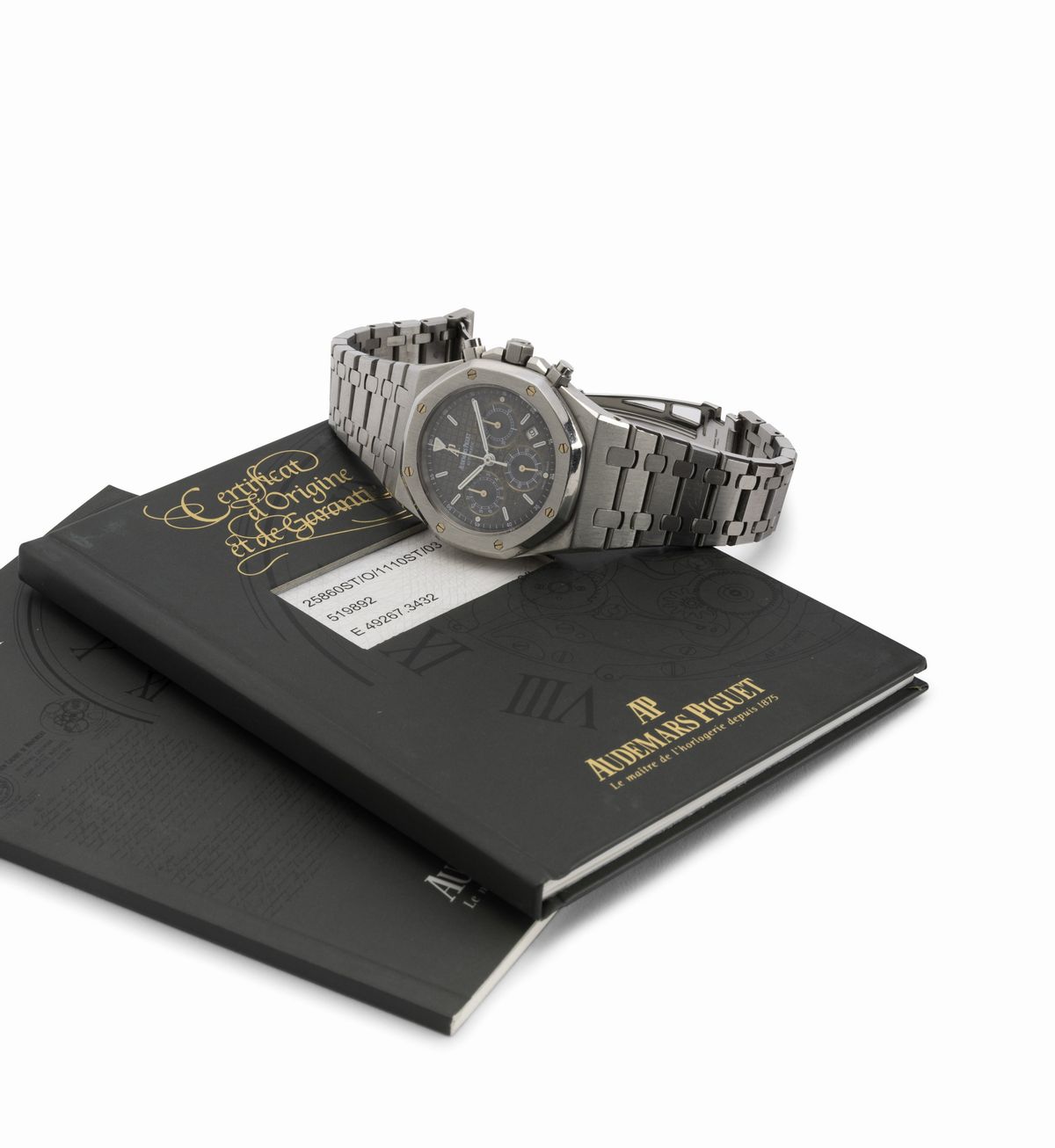 Audemars Piguet - Affascinante e Sportivo Royal Oak Chrono 25860st in Acciaio con Quadrante Blu V...