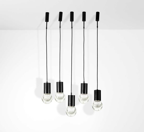 Seguso - Set di cinque lampade a sospensione