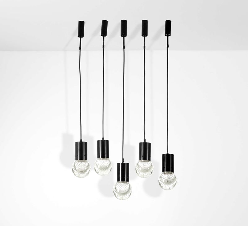 Seguso : Set di cinque lampade a sospensione  - Asta Design - Cambi Casa d'Aste
