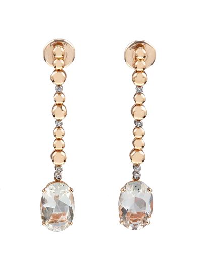 Orecchini Pendenti con Diamanti e Prehnite