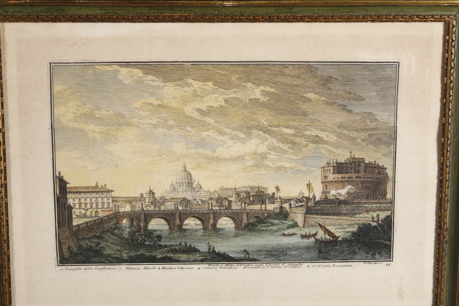 Gruppo di Quattro Incisioni a Colori con Vedute Roma (riproduzioni)