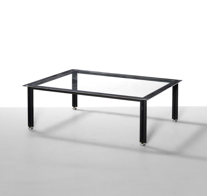 Luigi Caccia Dominioni : Tavolo basso mod. Fasce cromate  - Asta Design Lab - Cambi Casa d'Aste