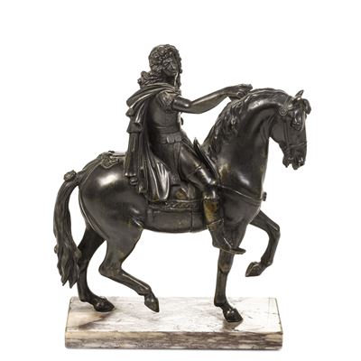 Re Luigi XIV in Veste di Condottiero Romano. Fonditore Francese del XVIII Secolo