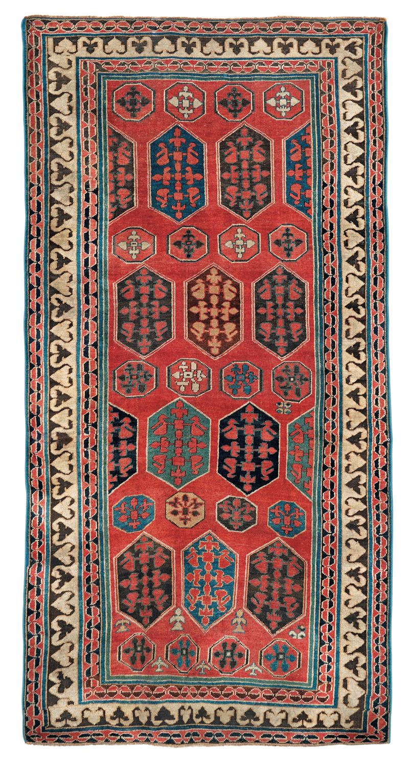 Tappeto Kazak, Bordjalou, Caucaso metà XIX secolo  - Asta Tappeti Antichi - Cambi Casa d'Aste