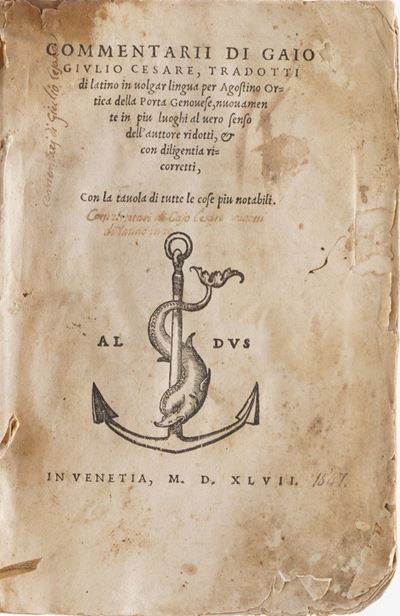 Cesare Gaio Giulio commentarii...DI Latino in Volgar Lingua per Agostino Ortica della Porta Genov...