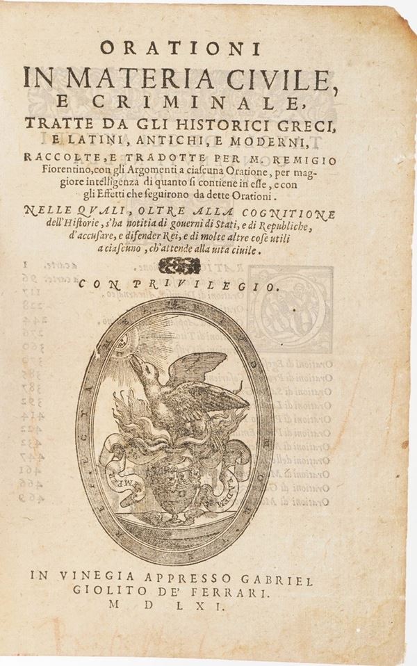 AAVV-Remigio Fiorentino Orazioni in materia civile e criminale...Venezia Giolito 1561