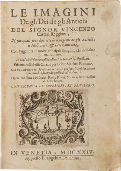 Cartari Vincenzo le Immagini degli dei degli Antichi...in Venezia, Appresso Evangelista Deuchino,...