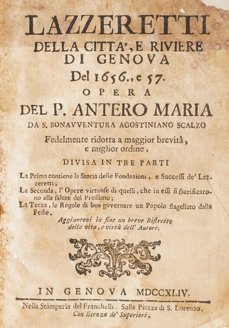 Antero Maria Lazzeretti della Città e Riviere di Genova, 1656-1657... in Genova, Stamperia del Fr...