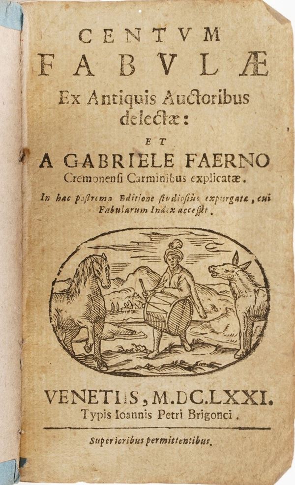 Faerno Gabriele Centum Fabulae, Venezia, Brigonci, 1671.