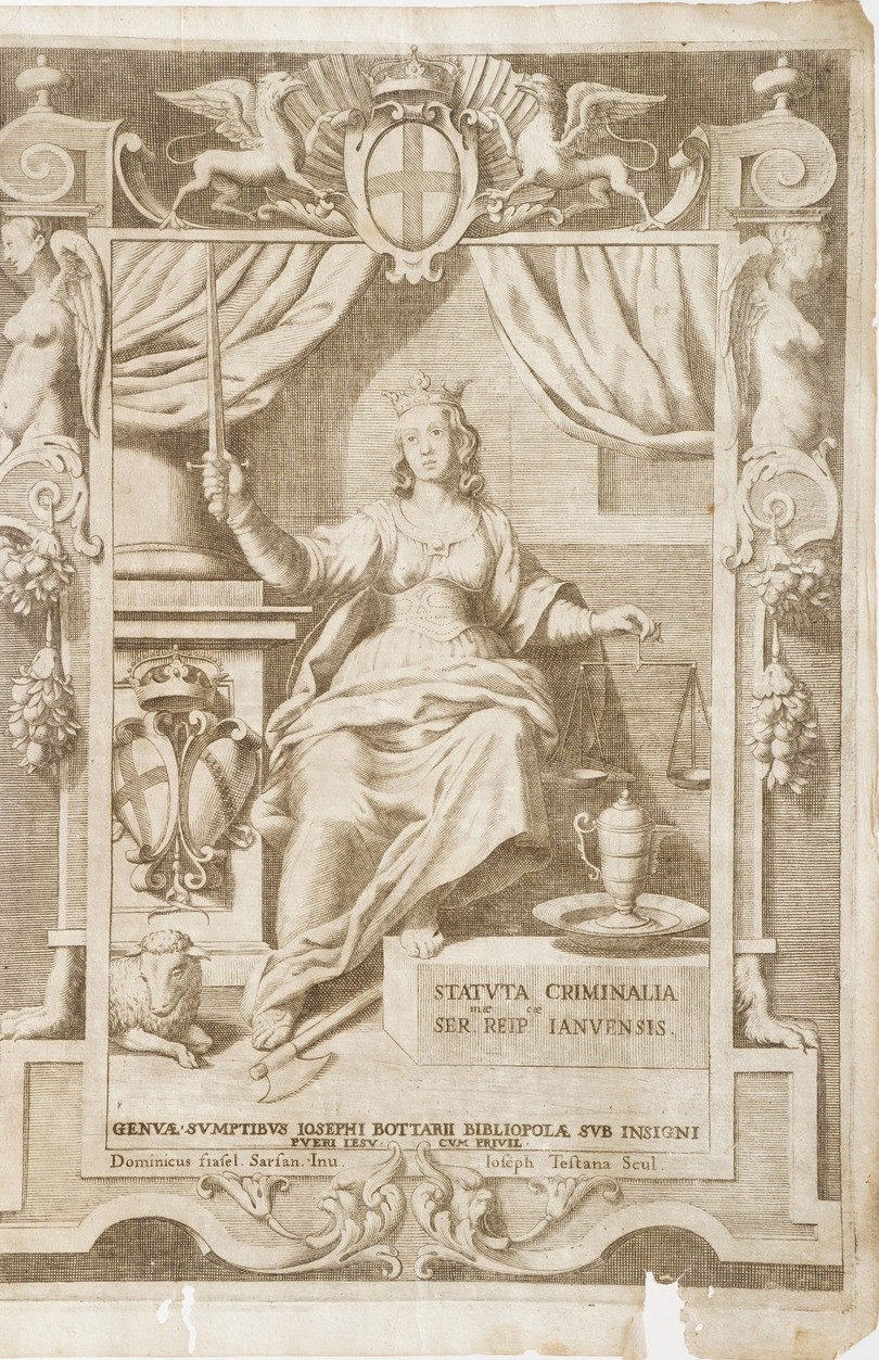 Genova, Statuti Criminali Criminalium Iurium...genova, Tiboldi, 1669.