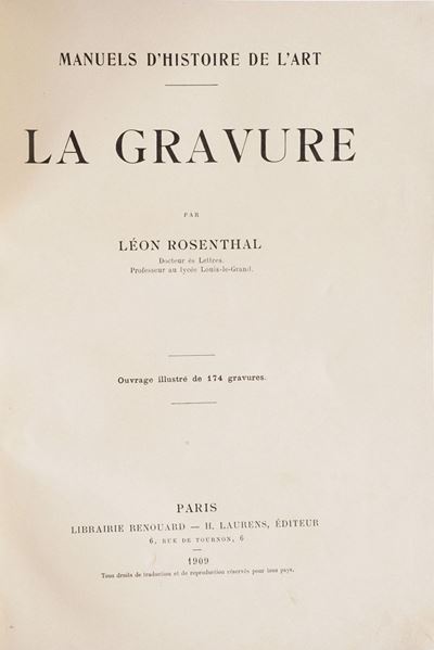 Incisione e Arte Arte Cisari, la Xilografia, Milano, Hoepli , 1918 Rosenthal, la Gravure, Parigi,...