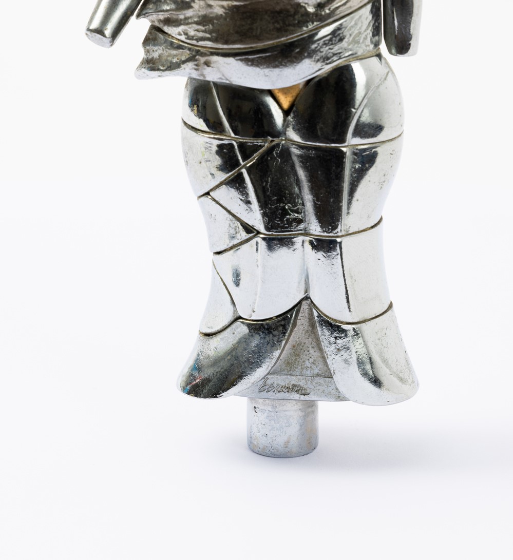 Miguel Berrocal - Mini cariatide, scultura in metallo cromato
