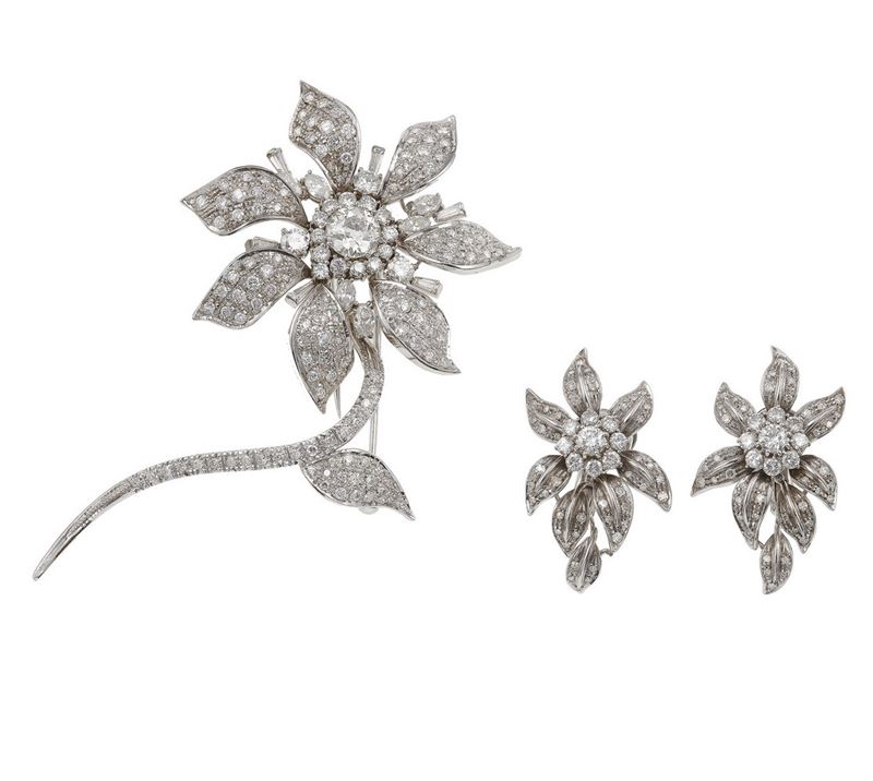 Diamond and gold demi-parure  - Auction Vintage Jewellery - Cambi Casa d'Aste